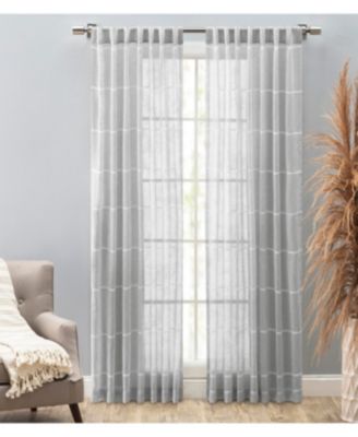 Horizon Stripe Rod Pocket with Back Tab Curtain Panel 55"W x 63"L