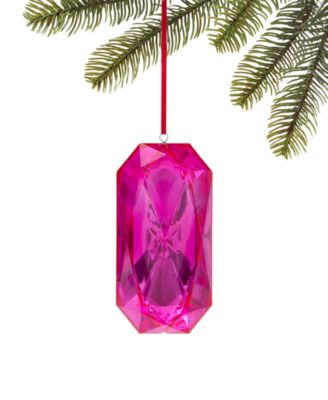 Holiday Lane - Electric Gems Green Sparkling Stone Ornament