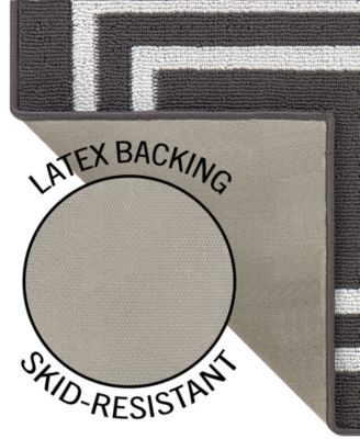 Jean Pierre Double Line Border Tufted - Machine Washable Runner Rug, 26" x 96"