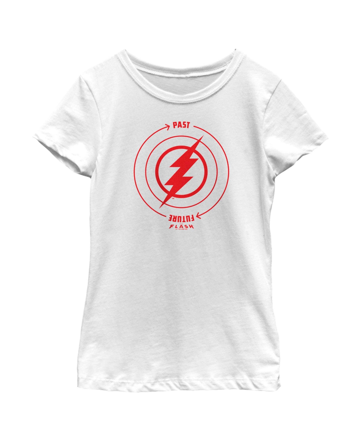 Dc Comics Girl's The Flash Time Travel Lightning Bolt Child T-shirt In White