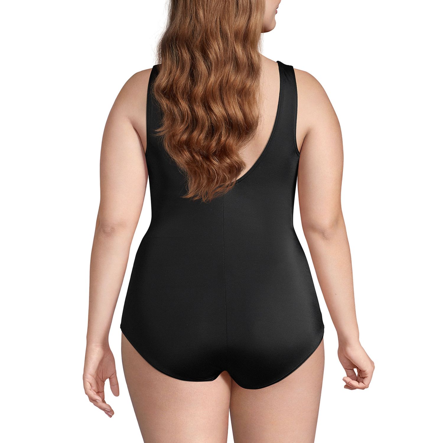 Plus Size Long Chlorine Resistant Soft Cup Tugless Sporty One-Piece Swimsuit