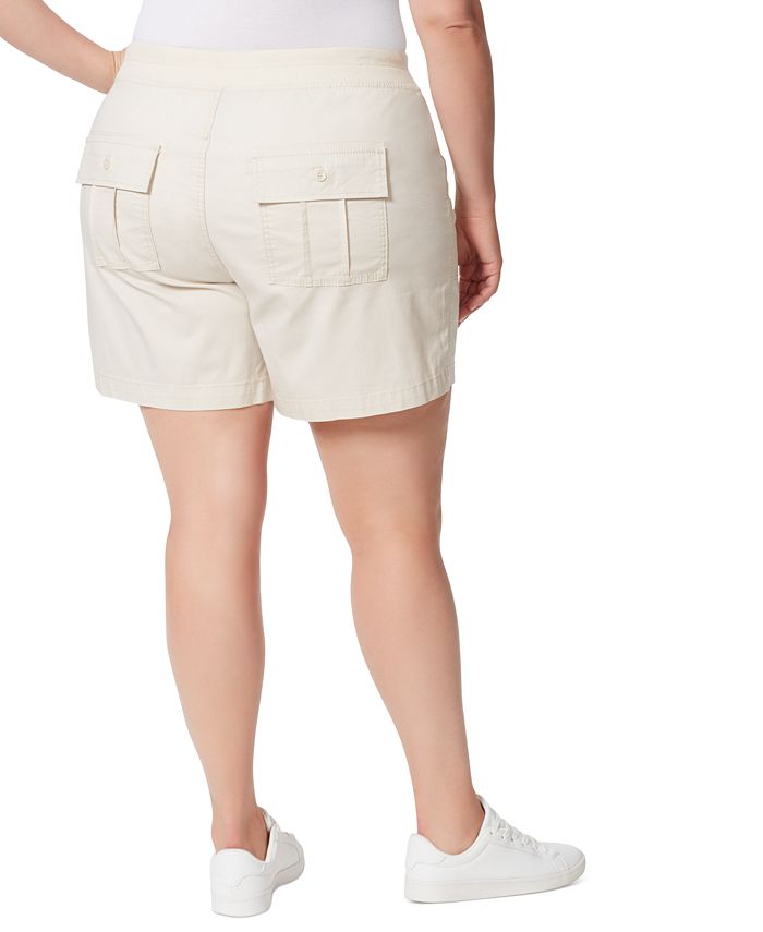 Gloria Vanderbilt Plus Size CargoStyle Drawstring PullOn Shorts