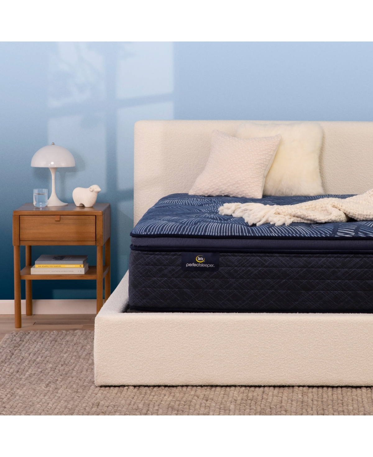 Serta Perfect Sleeper Cobalt Calm 15" Plush Pillow Top Mattress Set-queen Split In No Color