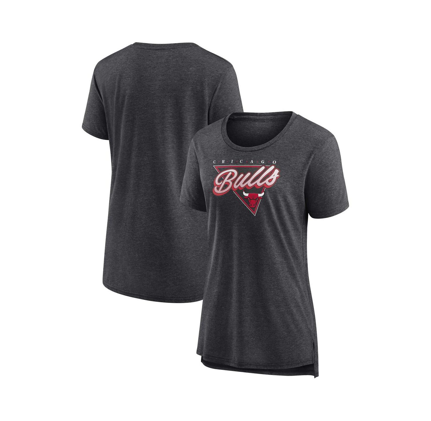 Women's Heathered Charcoal Chicago Bulls True Classics Tri-Blend T-shirt