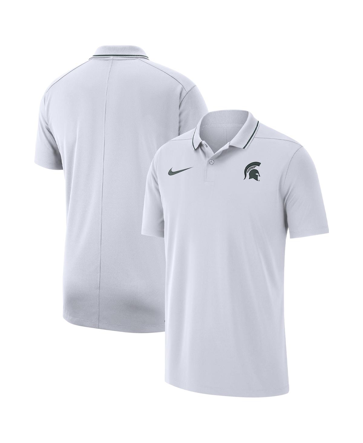Men's Nike White Michigan State Spartans Coaches Performance Polo Shirt - White