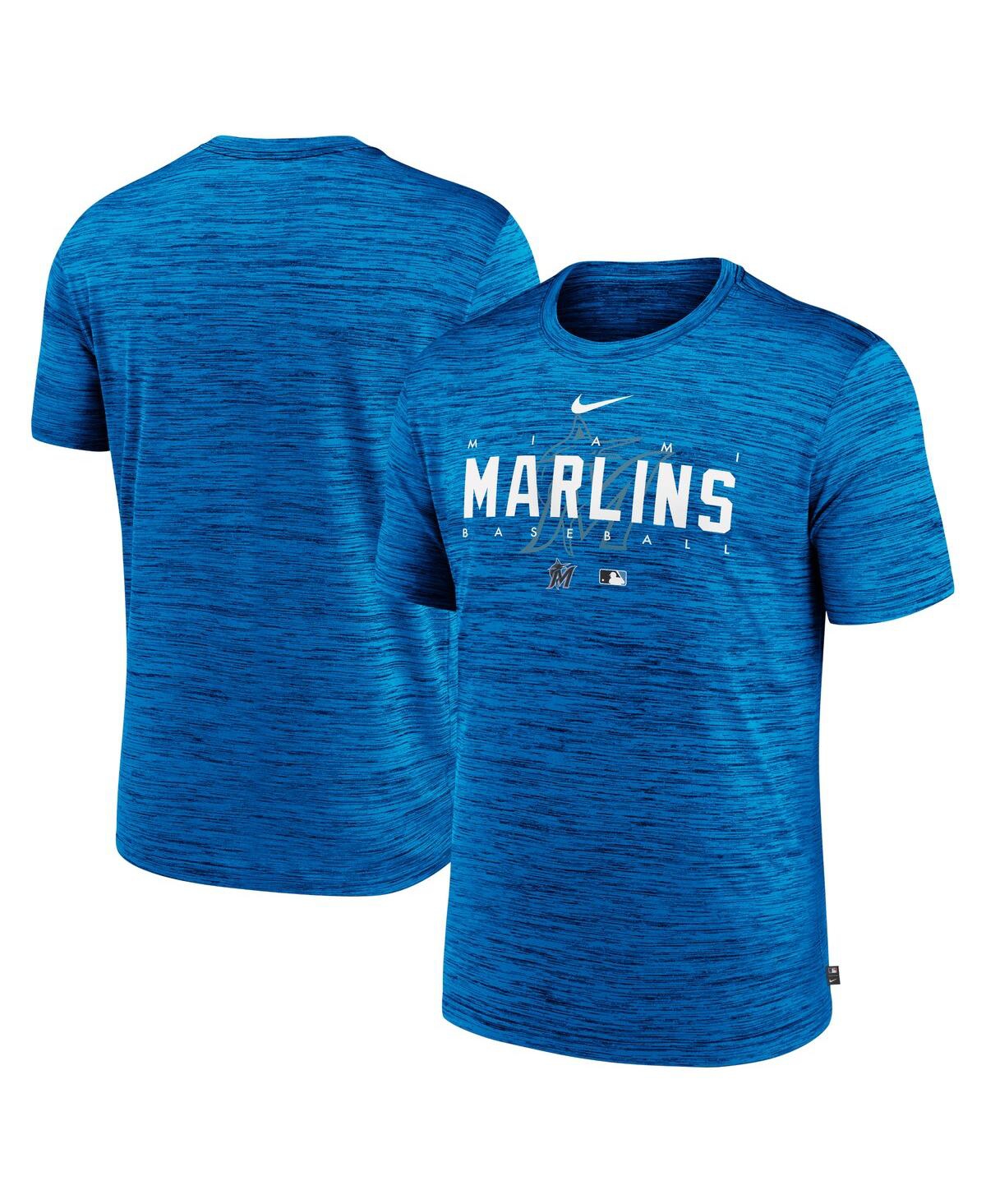 Nike Men's  Blue Miami Marlins Authentic Collection Velocity Performance Practice T-shirt