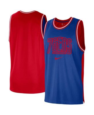 Men's Royal, Red Philadelphia 76ers Courtside Versus Force Split DNA Performance Mesh Tank Top