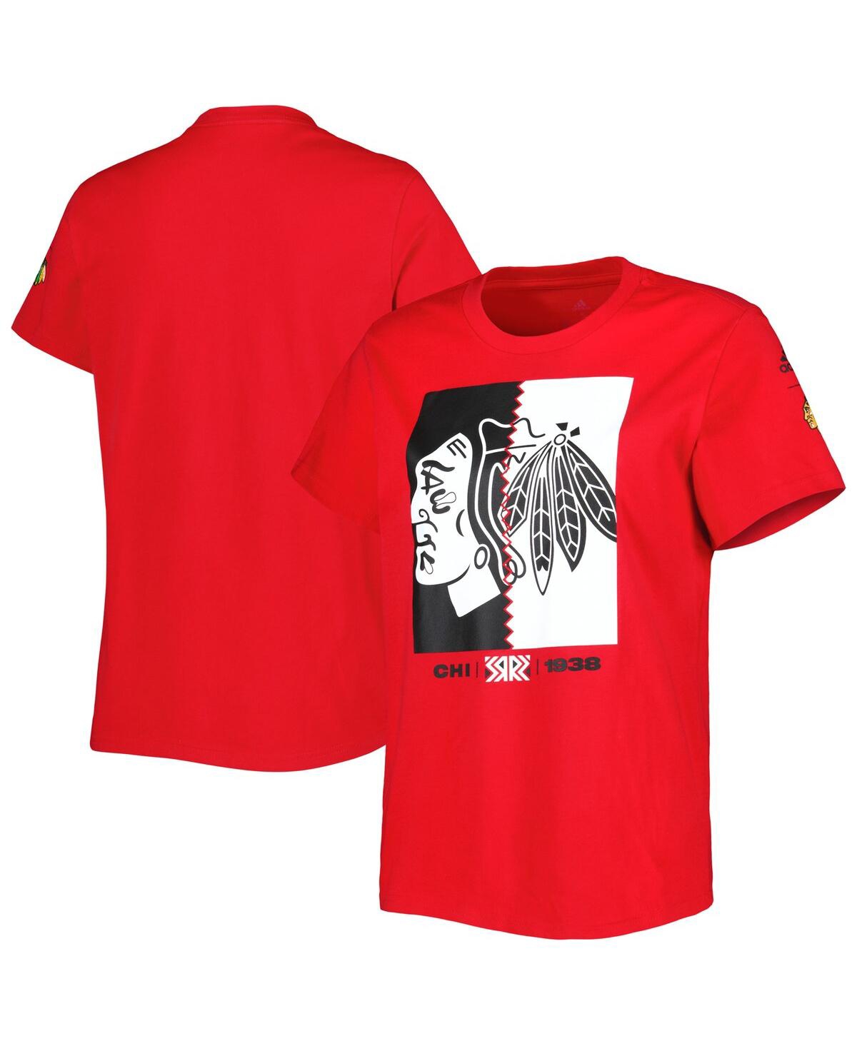 Adidas Originals Women's Adidas Red Chicago Blackhawks Reverse Retro Fresh T-shirt In Red