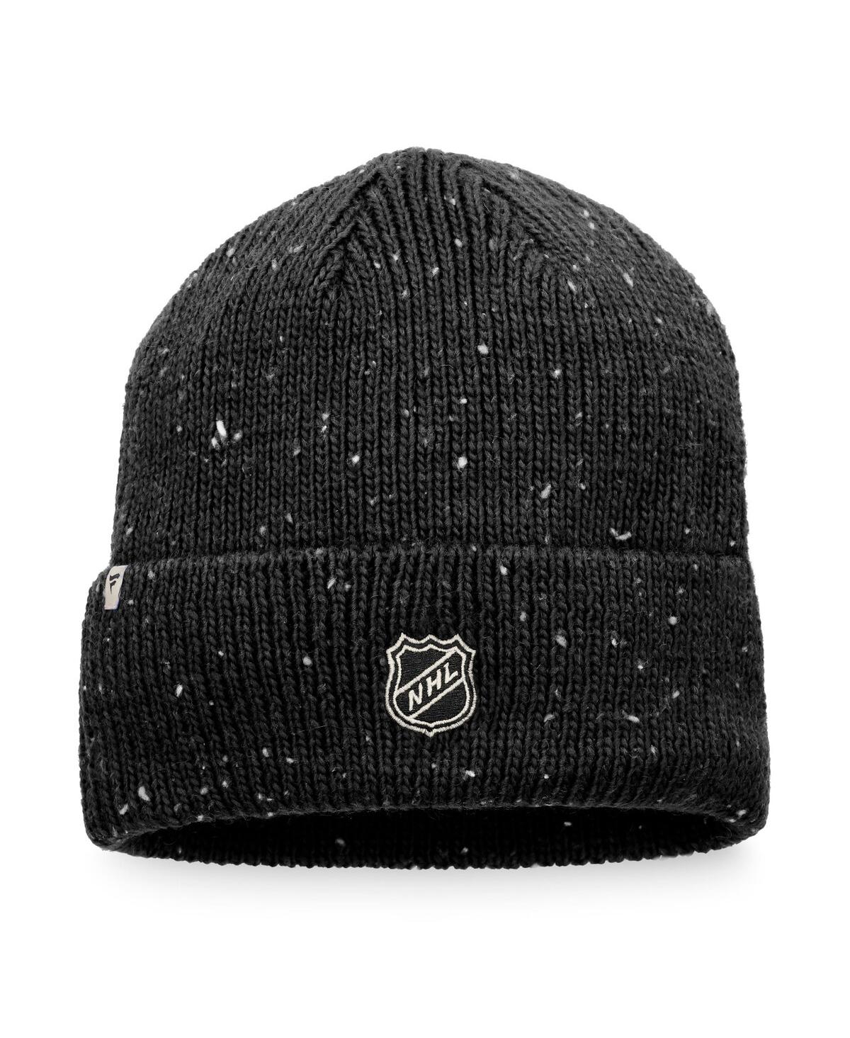Fanatics Branded Black Anaheim Ducks Authentic Pro Rink Pinnacle Cuffed Knit Hat In Black