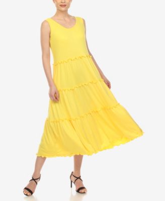 Women's Scoop Neck Tiered Midi Dress