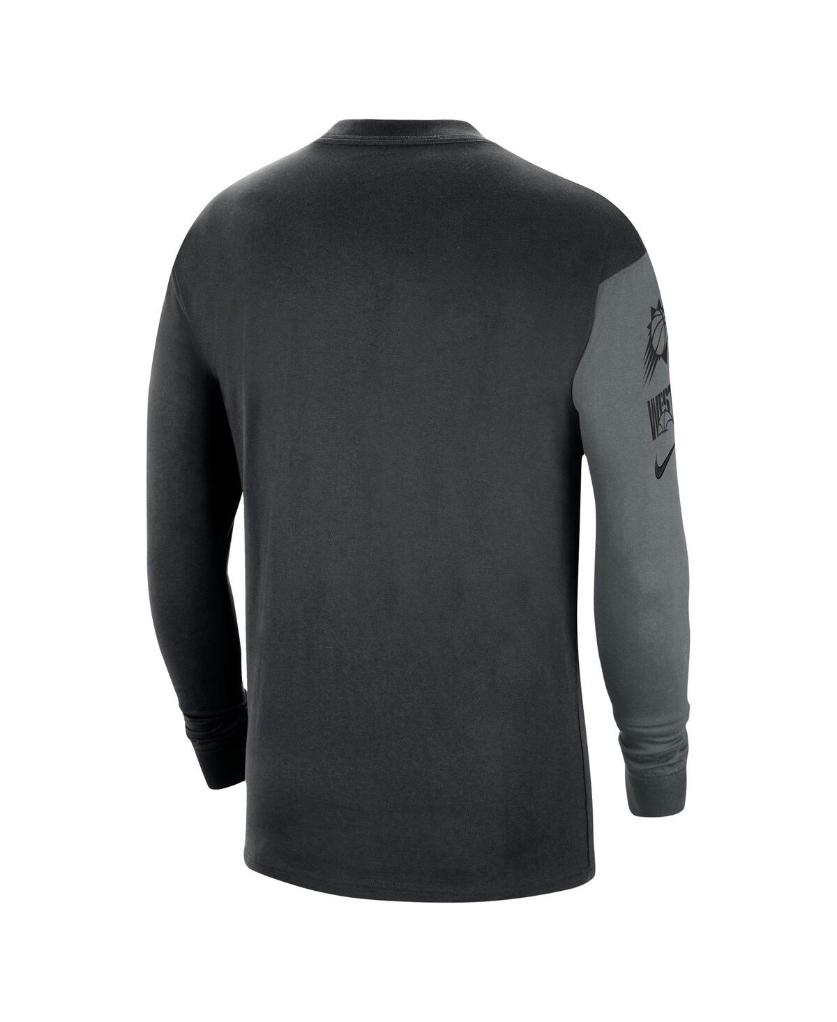 Shop Nike Men's  Black Phoenix Suns Courtside Versus Flight Max90 Long Sleeve T-shirt