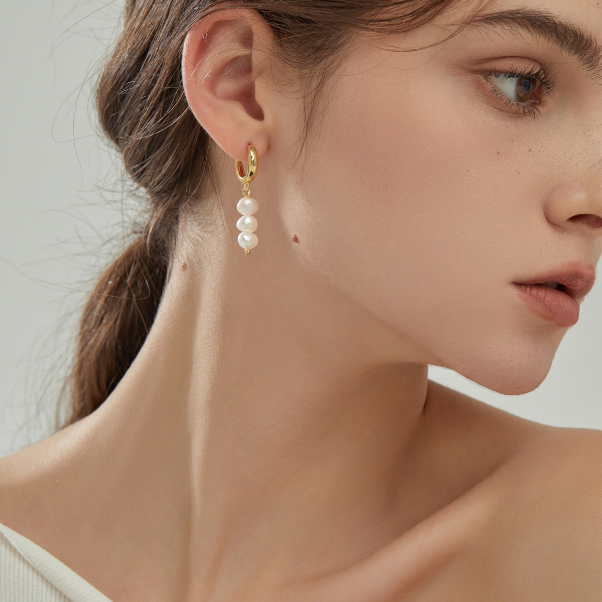 Joey Baby 18K Gold Plated Freshwater Pearls - Jackie Earrings for Women - 18 K gold plated