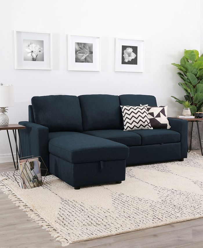 Abbyson Living Newton 82" Fabric 2 Piece Sleeper Sofa Sectional with