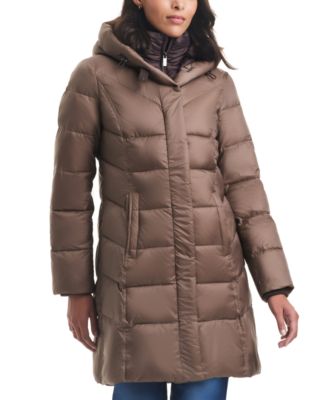 Jones New York Women's Bibbed Hooded Puffer Coat Macy's