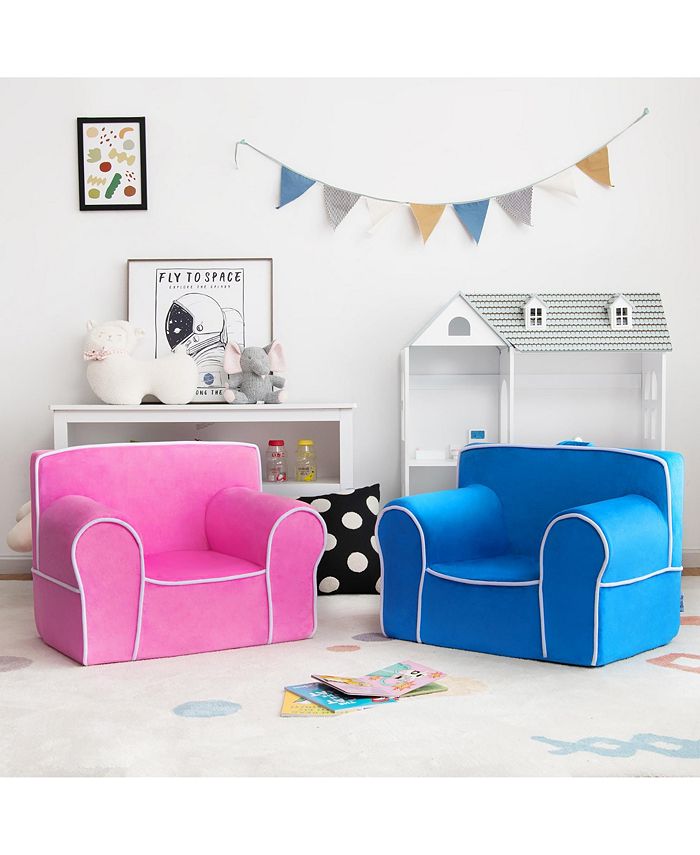 Costway Kids Sofa Toddler Foam Filled Armchair Velvet Fabric Baby Macy's