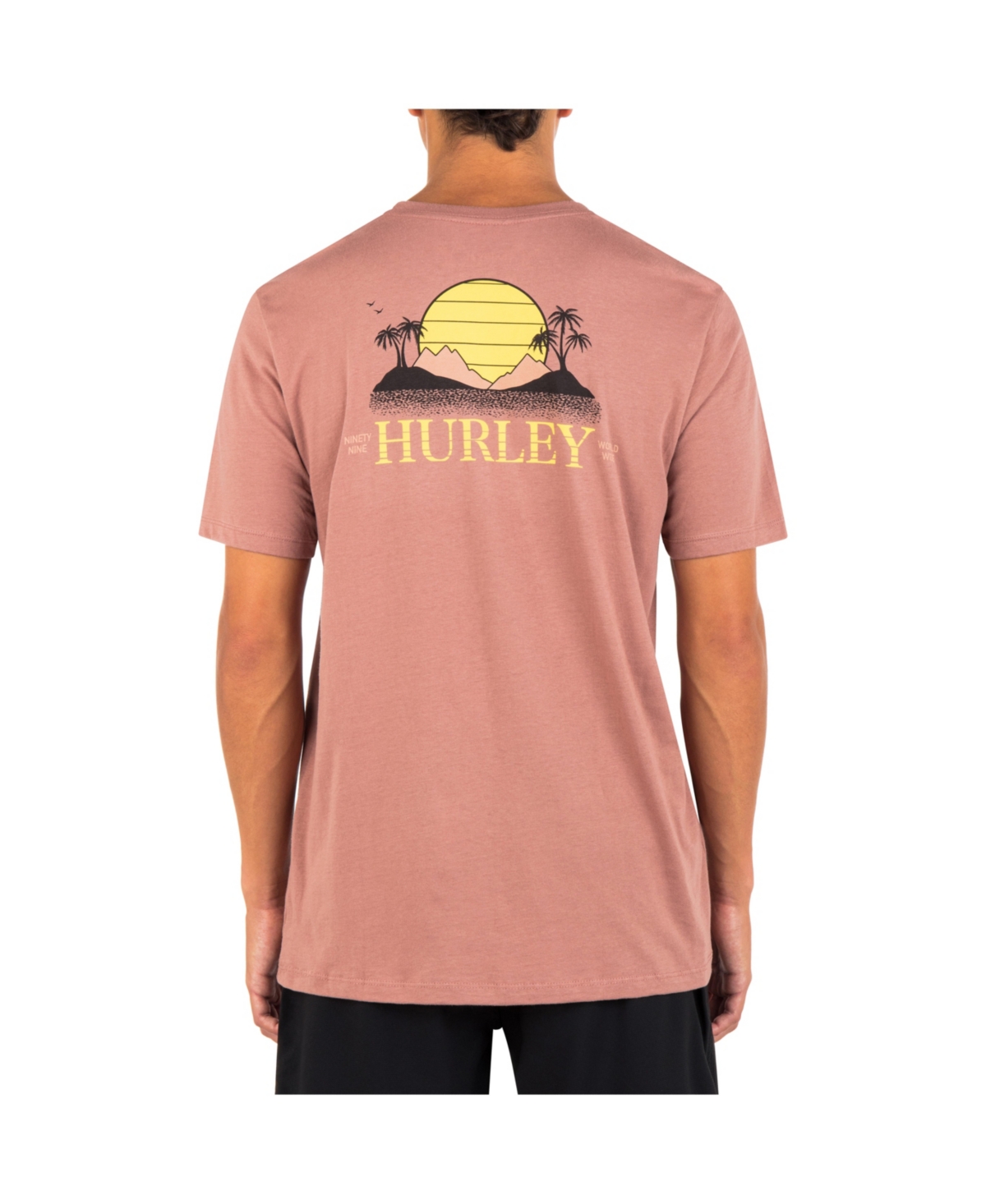 Hurley Men's Everyday Retro Sun Short Sleeve T-shirt In Phantom Rose