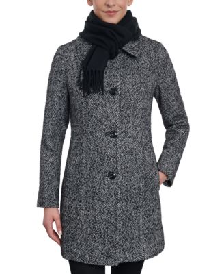 London Fog Women s Single Breasted Peacoat Scarf Macy s