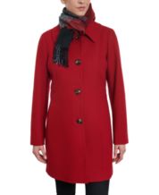 Macys womens red coats clearance