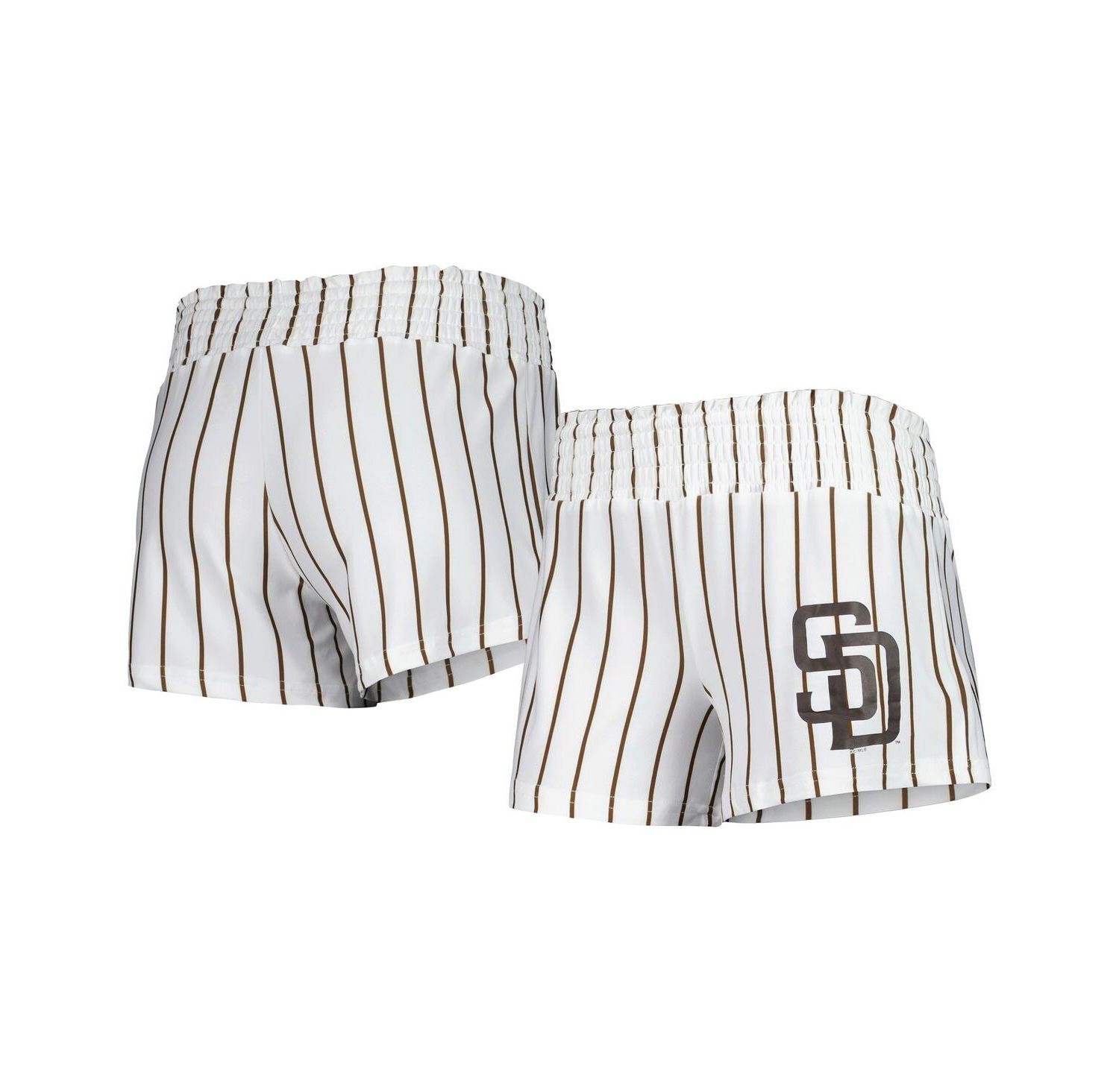 Women's White San Diego Padres Reel Pinstripe Sleep Shorts