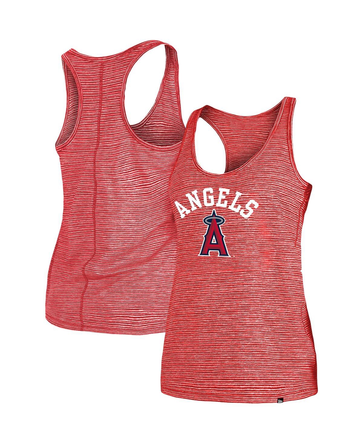 Shop New Era Women's  Red Los Angeles Angels Active Racerback Tank Top