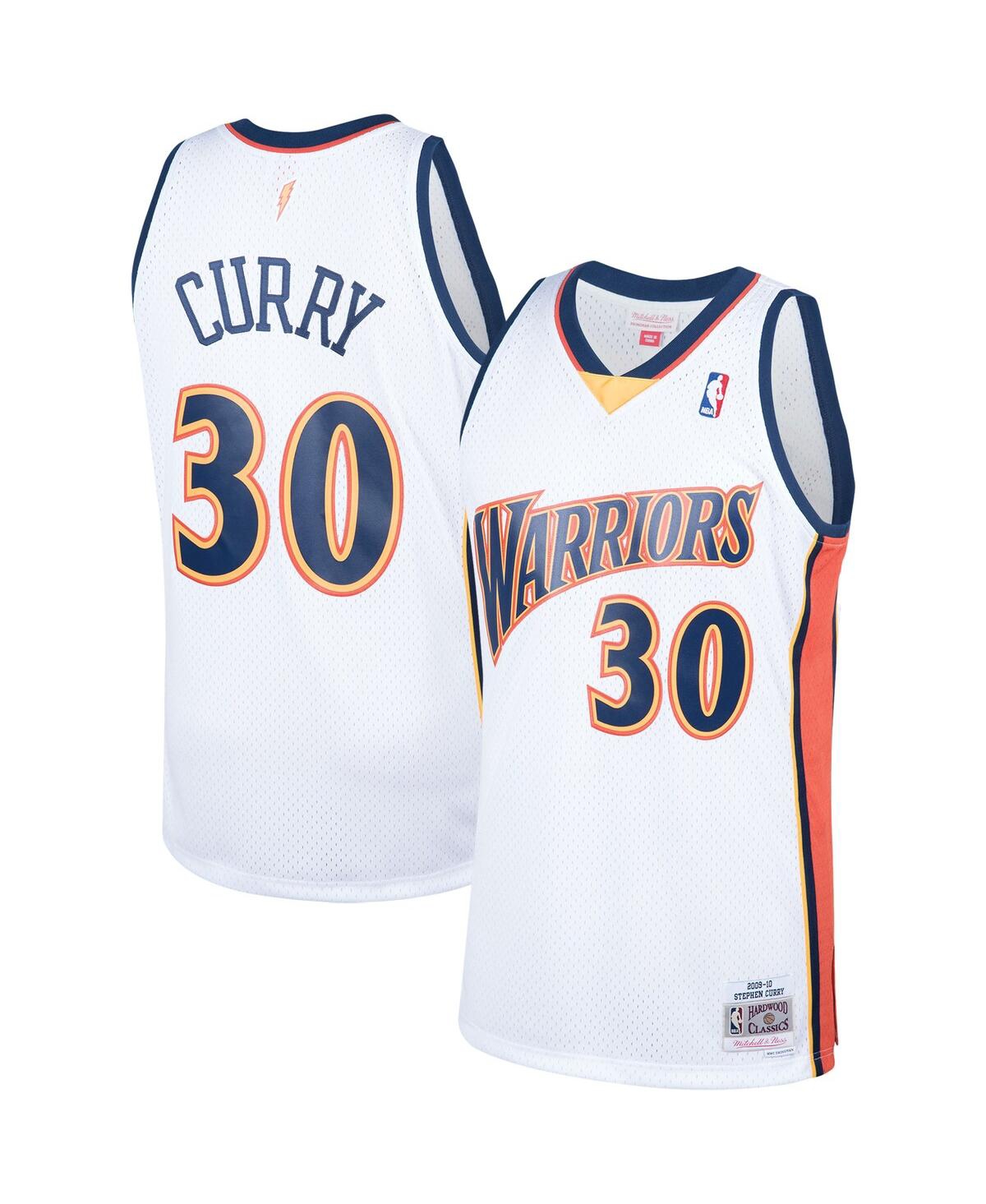 Men's Mitchell & Ness Stephen CurryGolden State Warriors 2009-10 Hardwood Classics Swingman Jersey - White