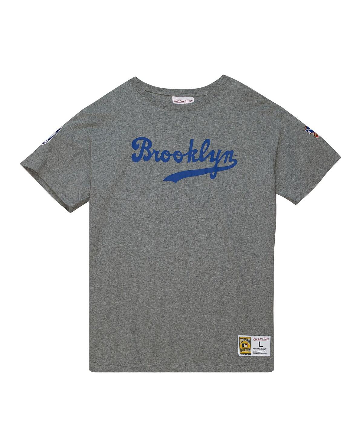 Mitchell & Ness Men's  Jackie Robinson Gray Brooklyn Dodgers Cooperstown Collection Legends T-shirt In Gray