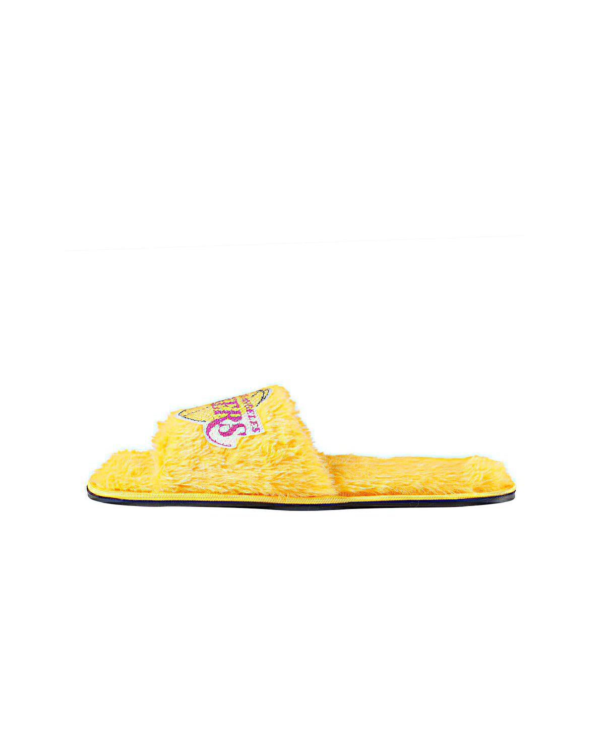 Shop Foco Women's  Gold Los Angeles Lakers Rhinestone Fuzzy Slippers