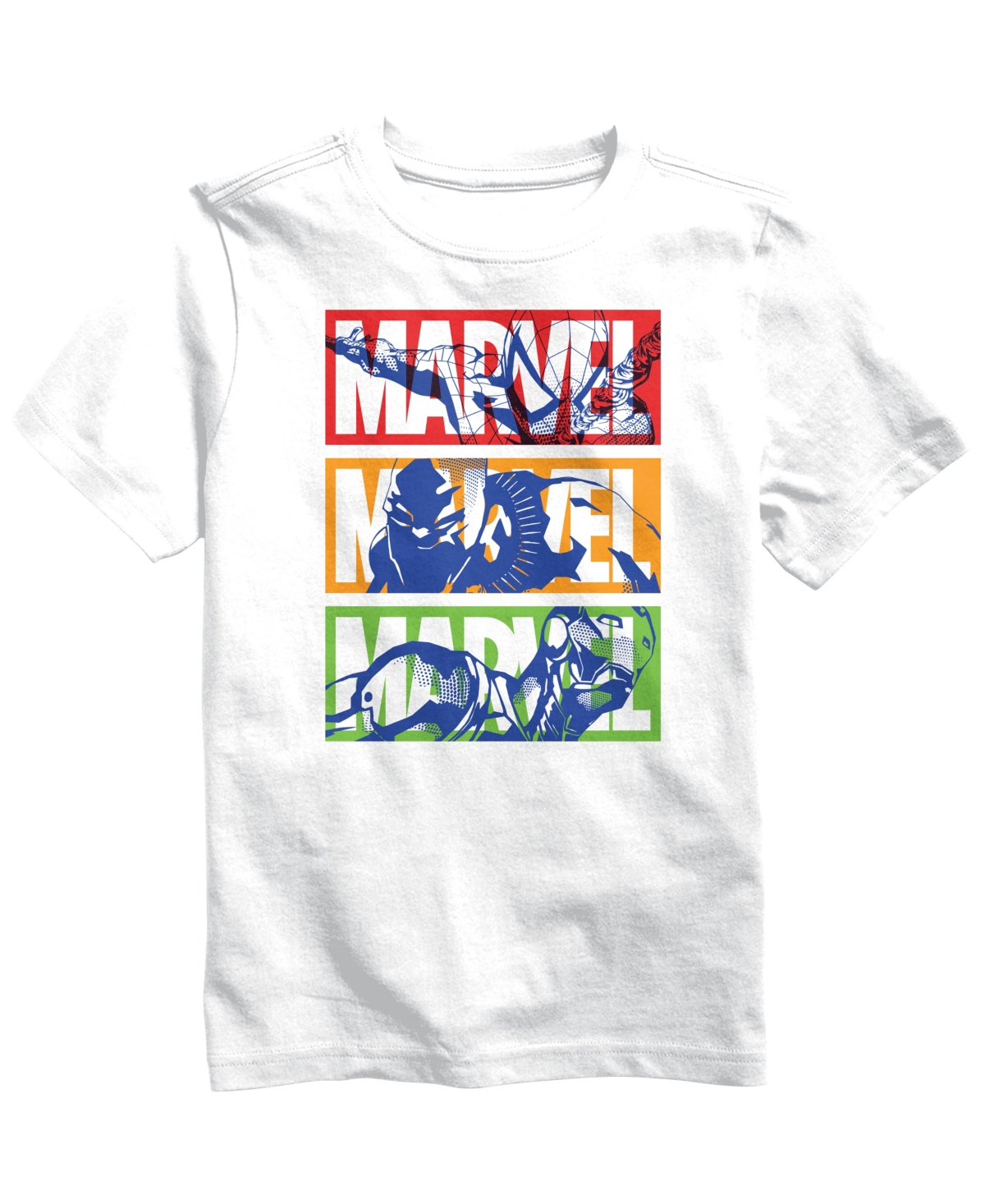 Hybrid Kids' Big Boys Marvel Short Sleeve T-shirt In White