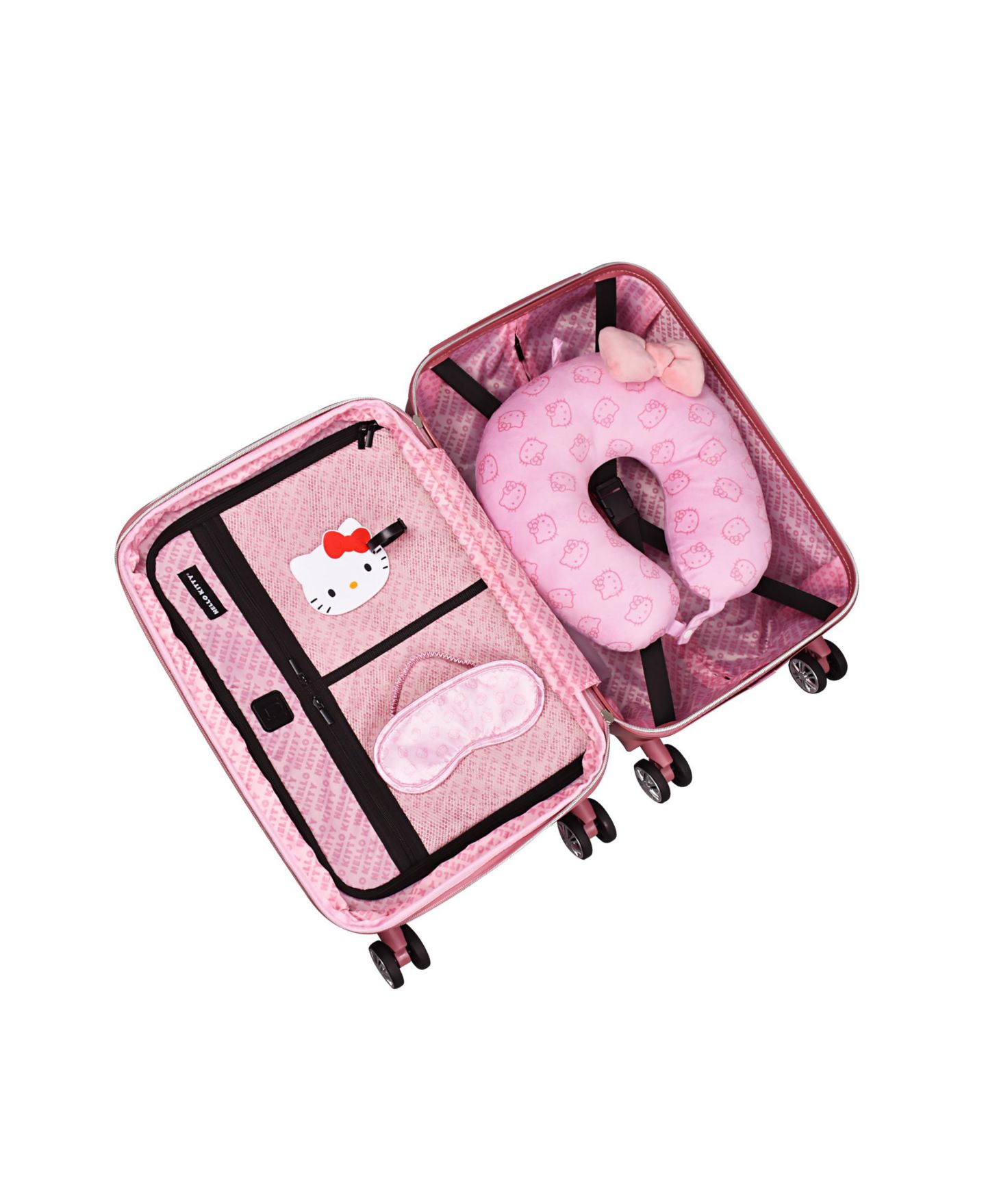 Чемодан FUL Hello Kitty 21" Hard-Sided Spinner Rolling Carry-On Luggage, цвет: Розовый — фото 5