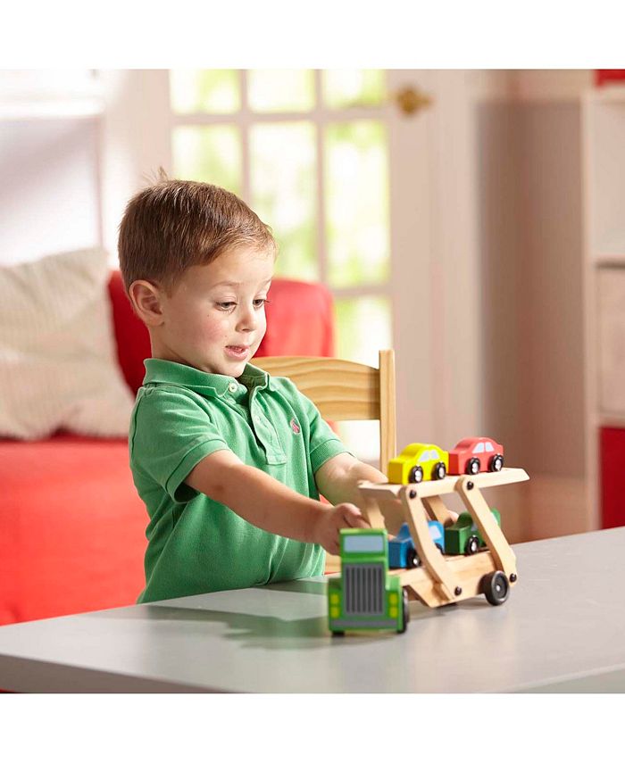 Melissa and Doug Melissa & Doug Car Carrier Truck and Cars Wooden Toy