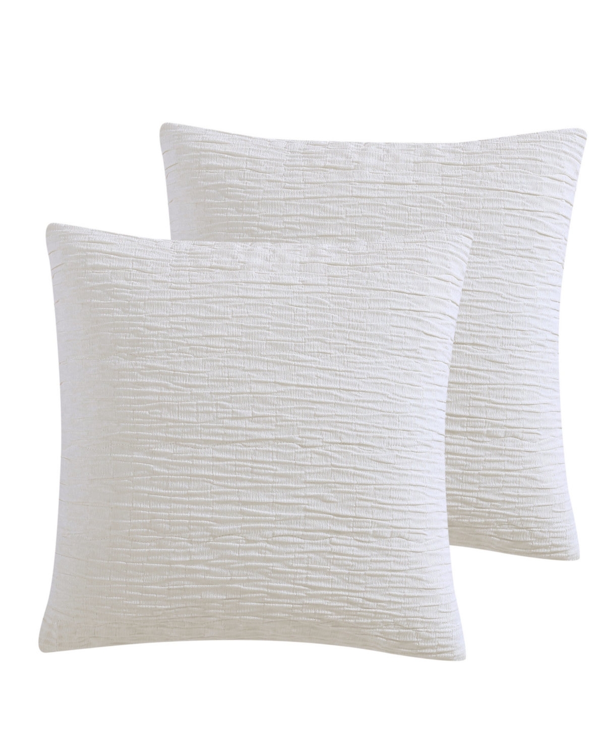 Vera Wang Ruched Chenille Faux Velvet Decorative Pillow, 20" X 20" In Ivory
