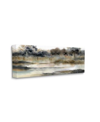 Trees By Lakeside Landscape Canvas Wall Art, 20" x 1.5" x 48"