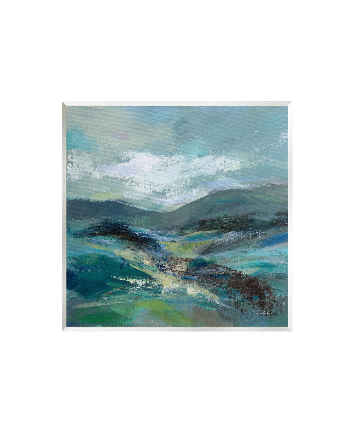 Stupell Industries Modern Mountains Landscape Wall Plaque Art, 12" X 12" In Multi-color