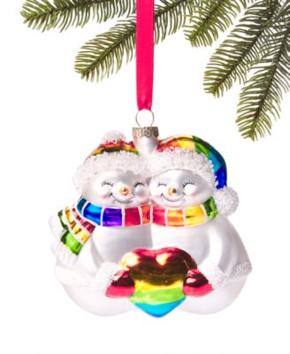 Holiday Lane - Love is Love Rainbow Snowman Couple Ornament