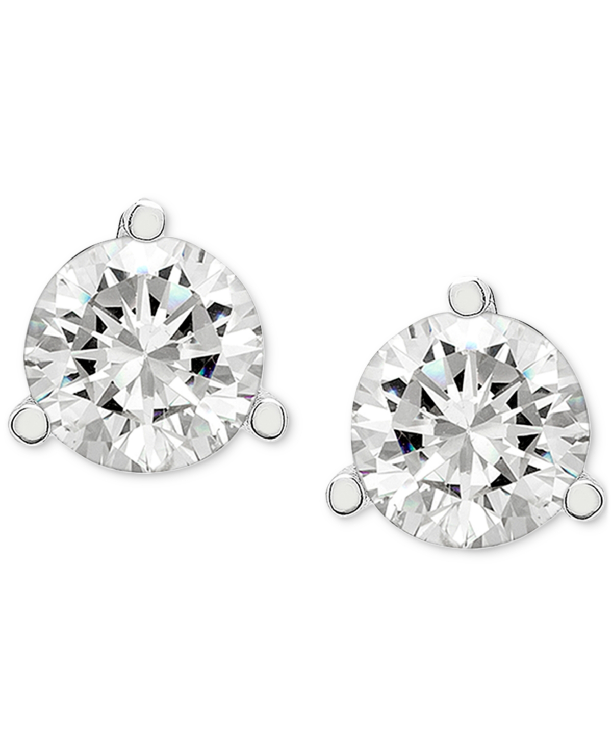 Diamond Three Prong Stud Earrings (5/8 ct. t.w.) in 14k- White Gold