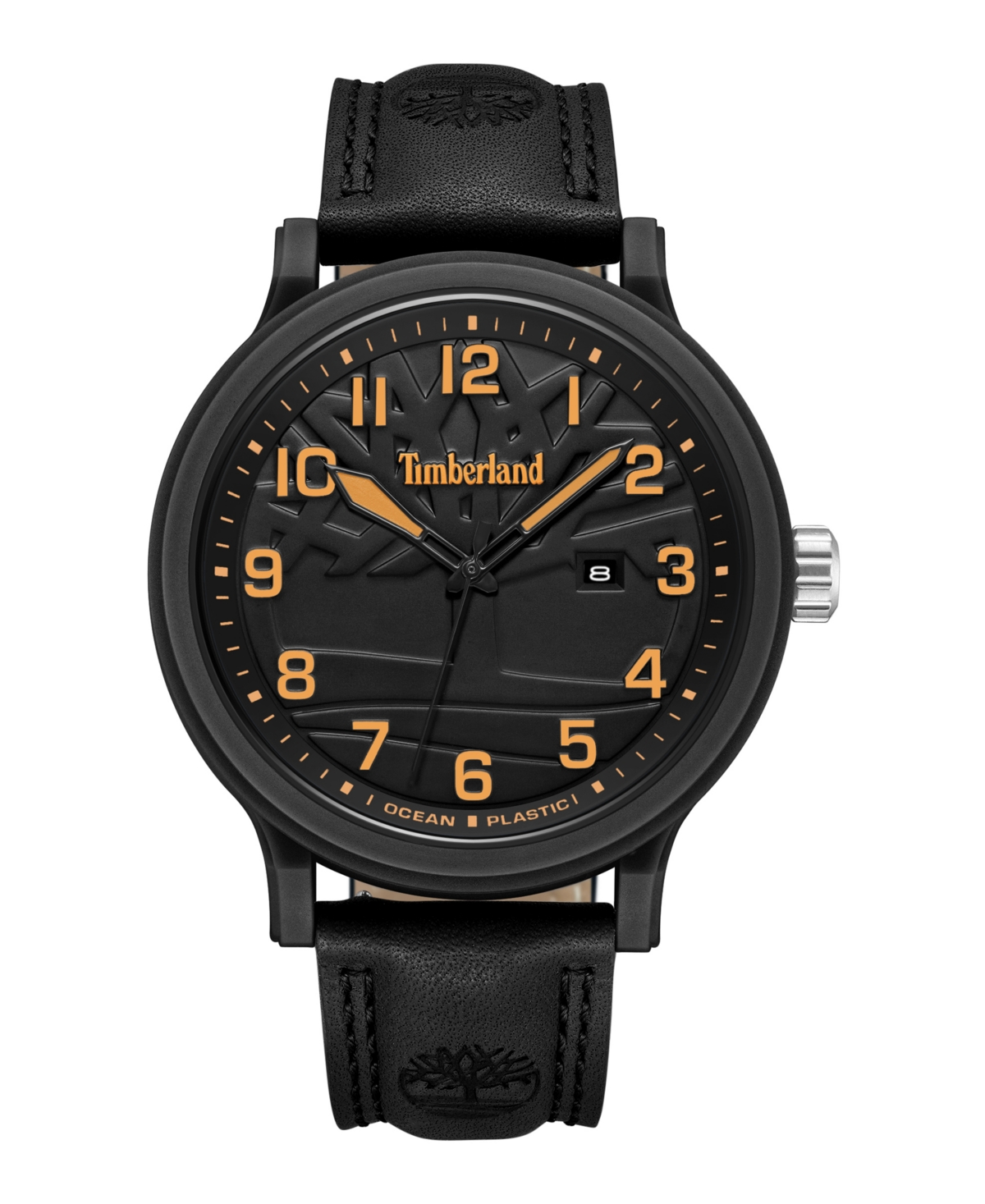 Timberland Men's Quartz Driscoll Plastic Black Genuine Leather Watch 46mm