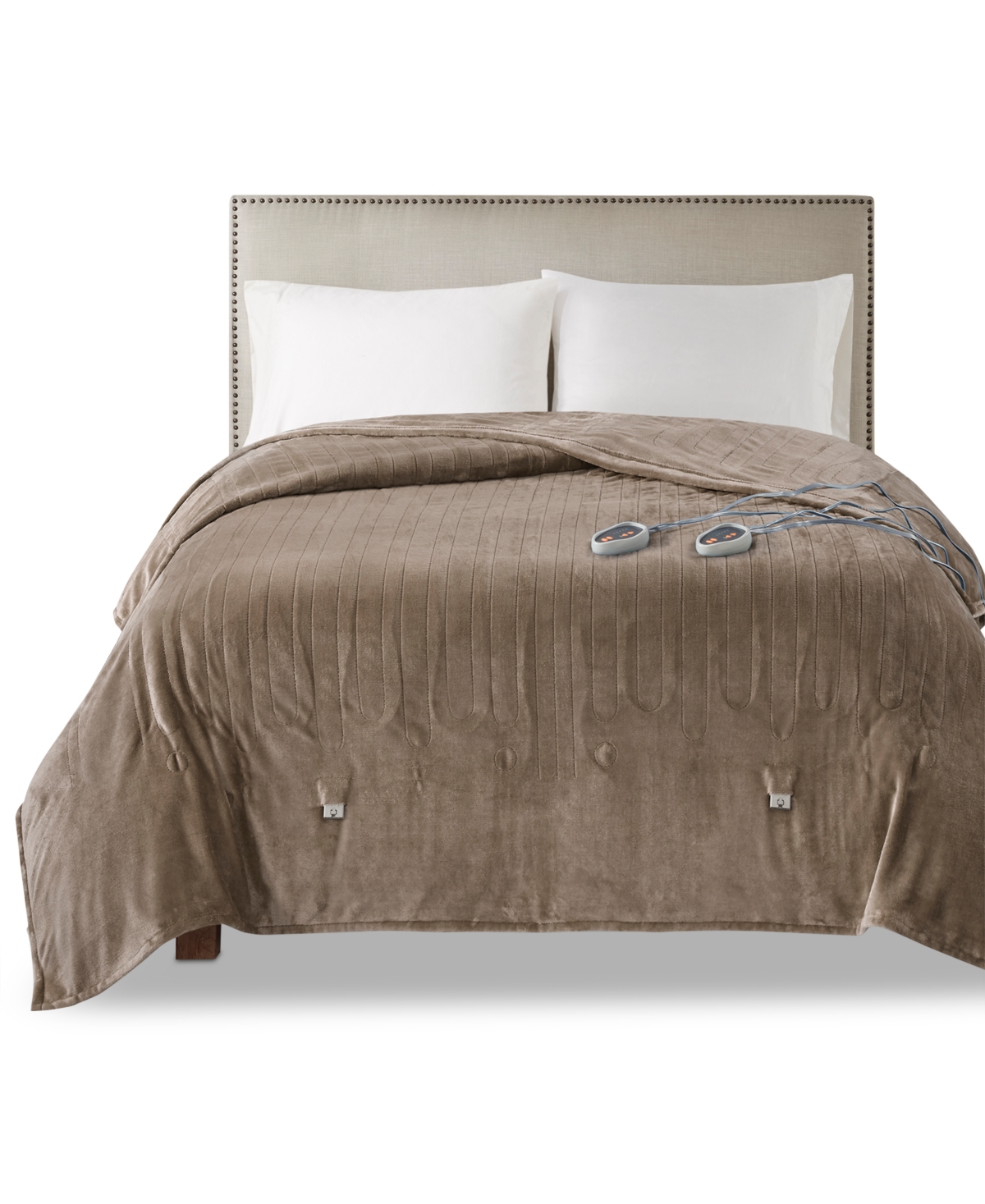 Premier Comfort Luxury Plush Heated Blanket, Full, Exclusively At Macy's In Brown
