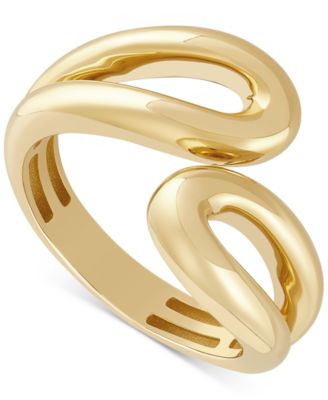 Polished Openwork Loop Bypass Ring in 10k Gold - Macy's