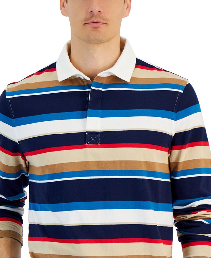 Club Room Men's Zane Stripe Rugby Shirt, Created for Macy's - Macy's