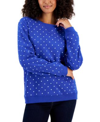 Karen Scott Petite Fleece Dot Sweatshirt Created for Macy s Macy s