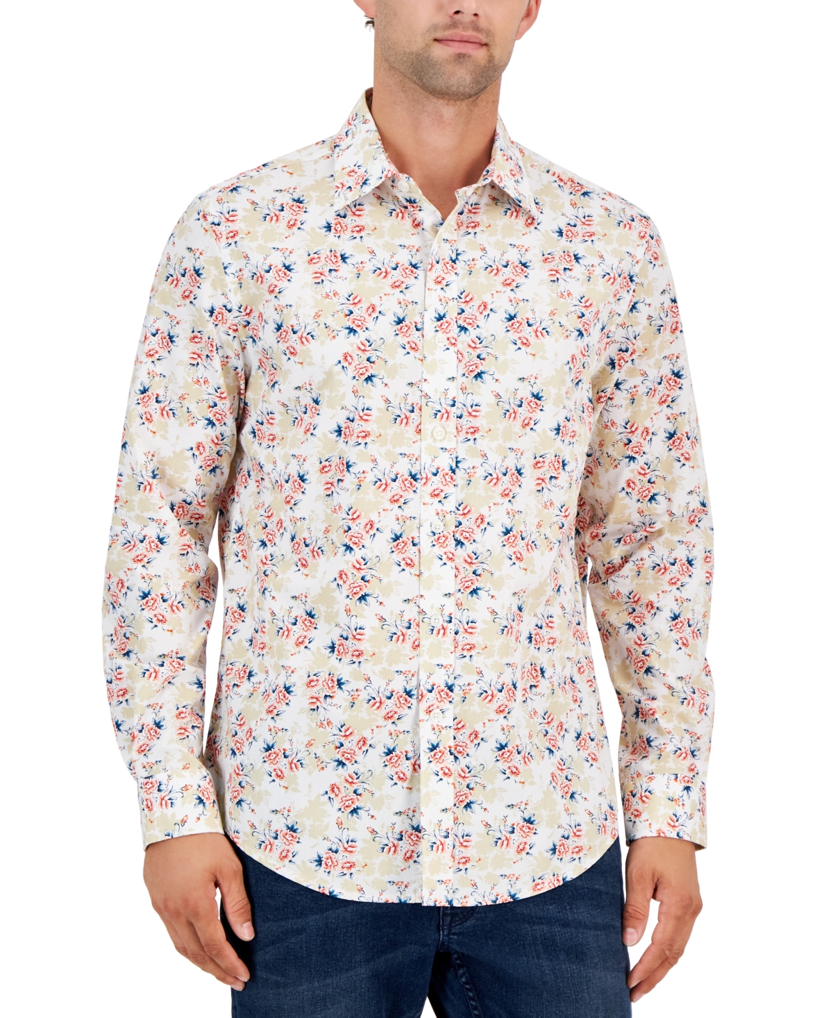 Club Room Men's Isaac Floral-Print Shirt, Created for Macy's