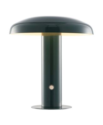 Suillius 11" Contemporary Bohemian Rechargeable, Cordless Iron Integrated LED Mushroom Table Lamp