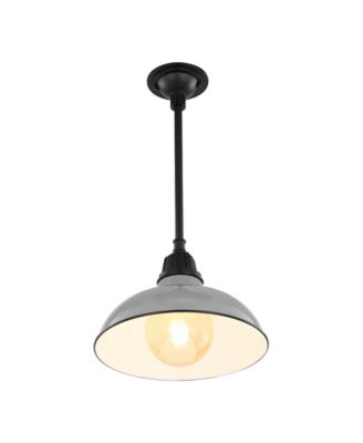 Jasper 12.25" 1-Light Farmhouse Industrial Indoor, Outdoor Iron LED Pendant