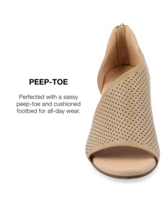 Women's Aretha Perforated Peep Toe Wedge Sandals