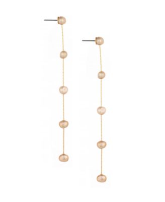 18K Gold Plated Brass Dripping in Freshwater Pearl Earrings