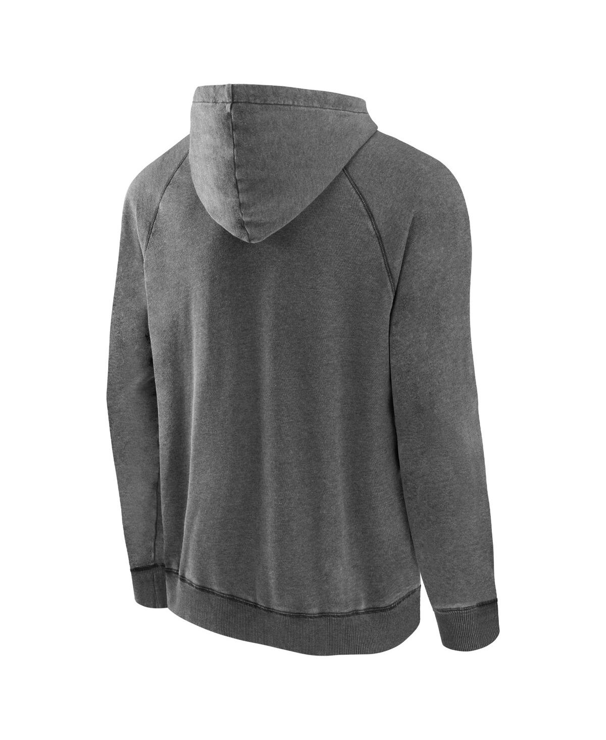 Fanatics Branded Gray Minnesota North Stars Heritage Broken Ice Washed Raglan Pullover Hoodie In Gray