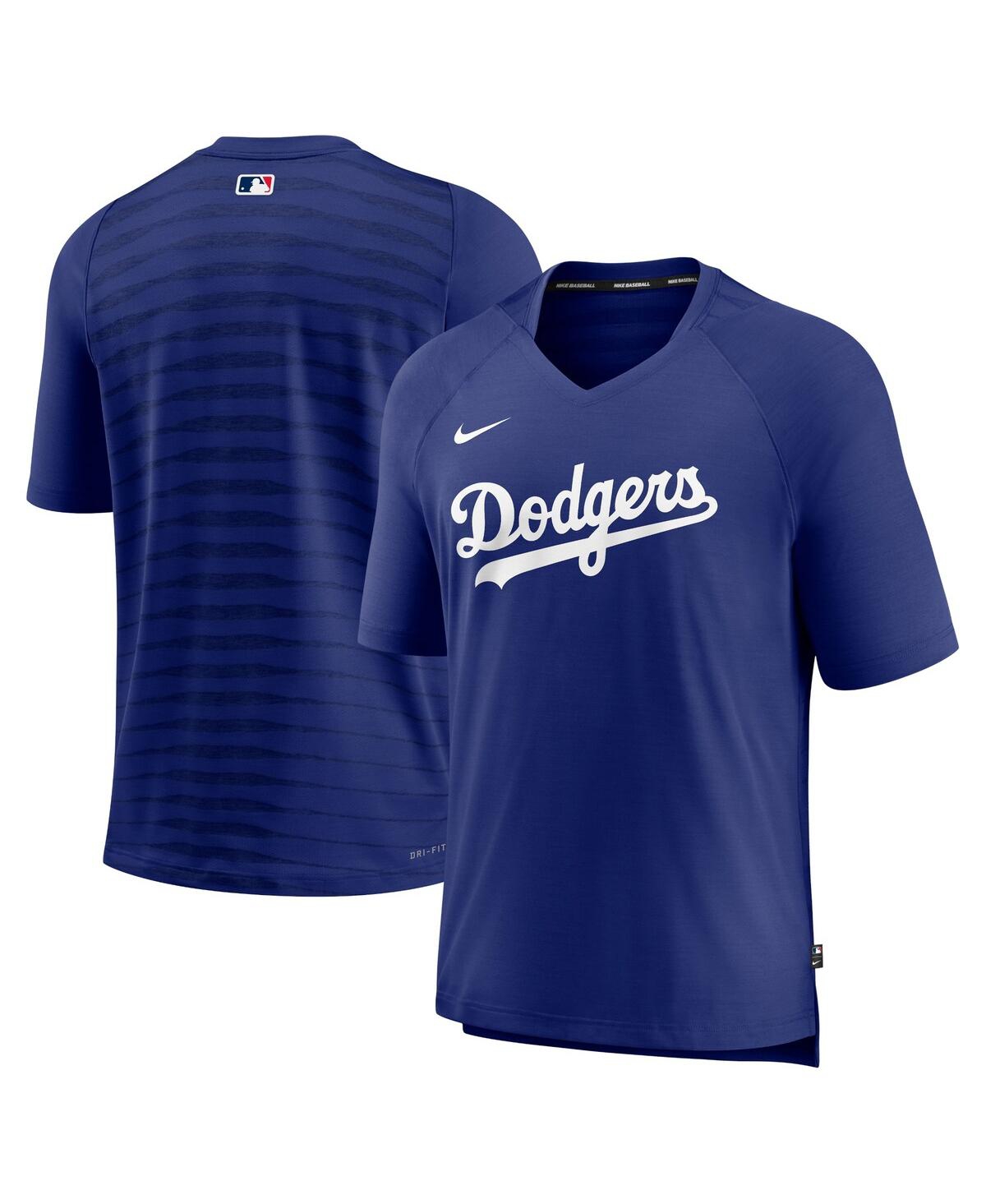 Los Angeles Dodgers Nike Authentic Collection Pregame Raglan Performance  V-Neck T-Shirt - Royal