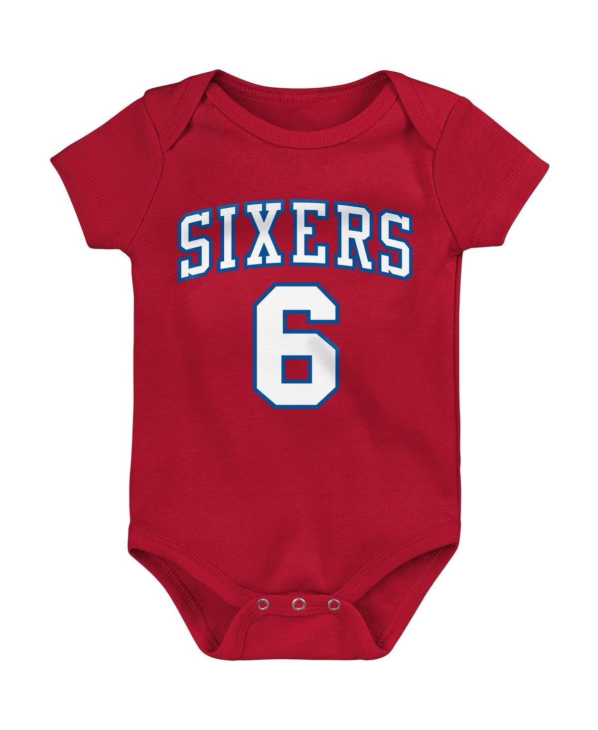 Shop Mitchell & Ness Infant Boys And Girls  Julius Erving Red Philadelphia 76ers Hardwood Classics Name An