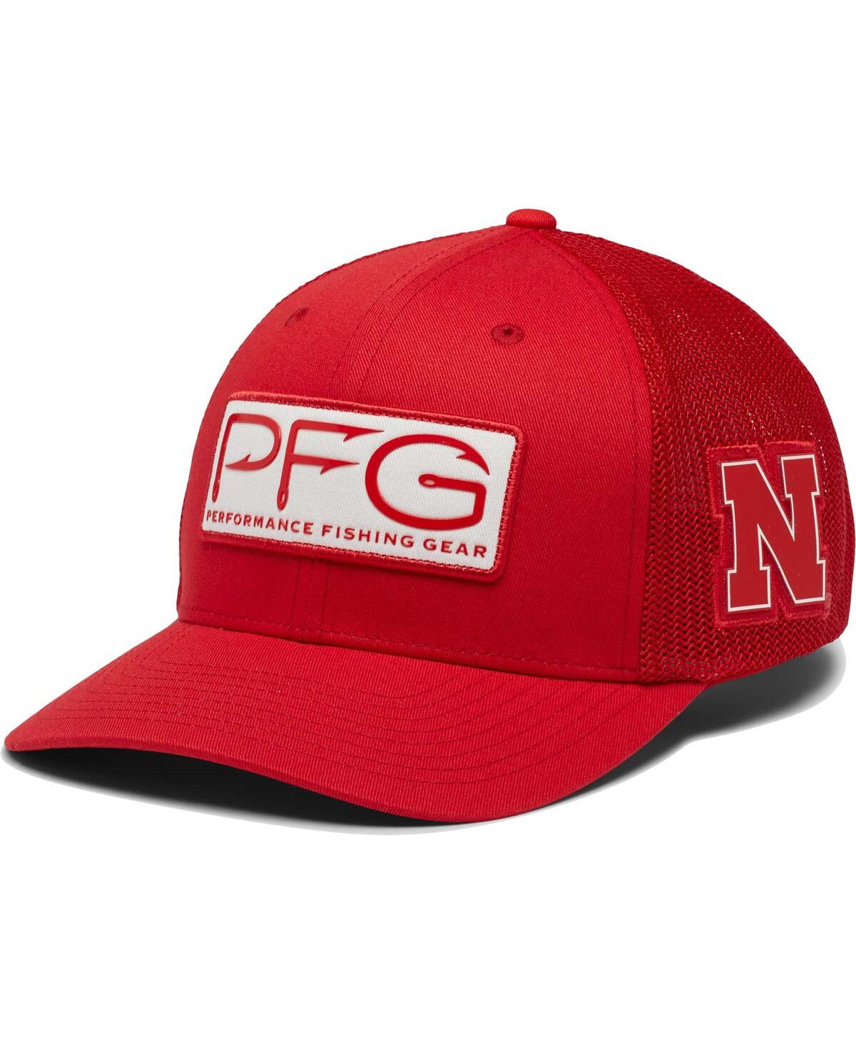 Shop Columbia Men's  Scarlet Nebraska Huskers Pfg Hooks Flex Hat