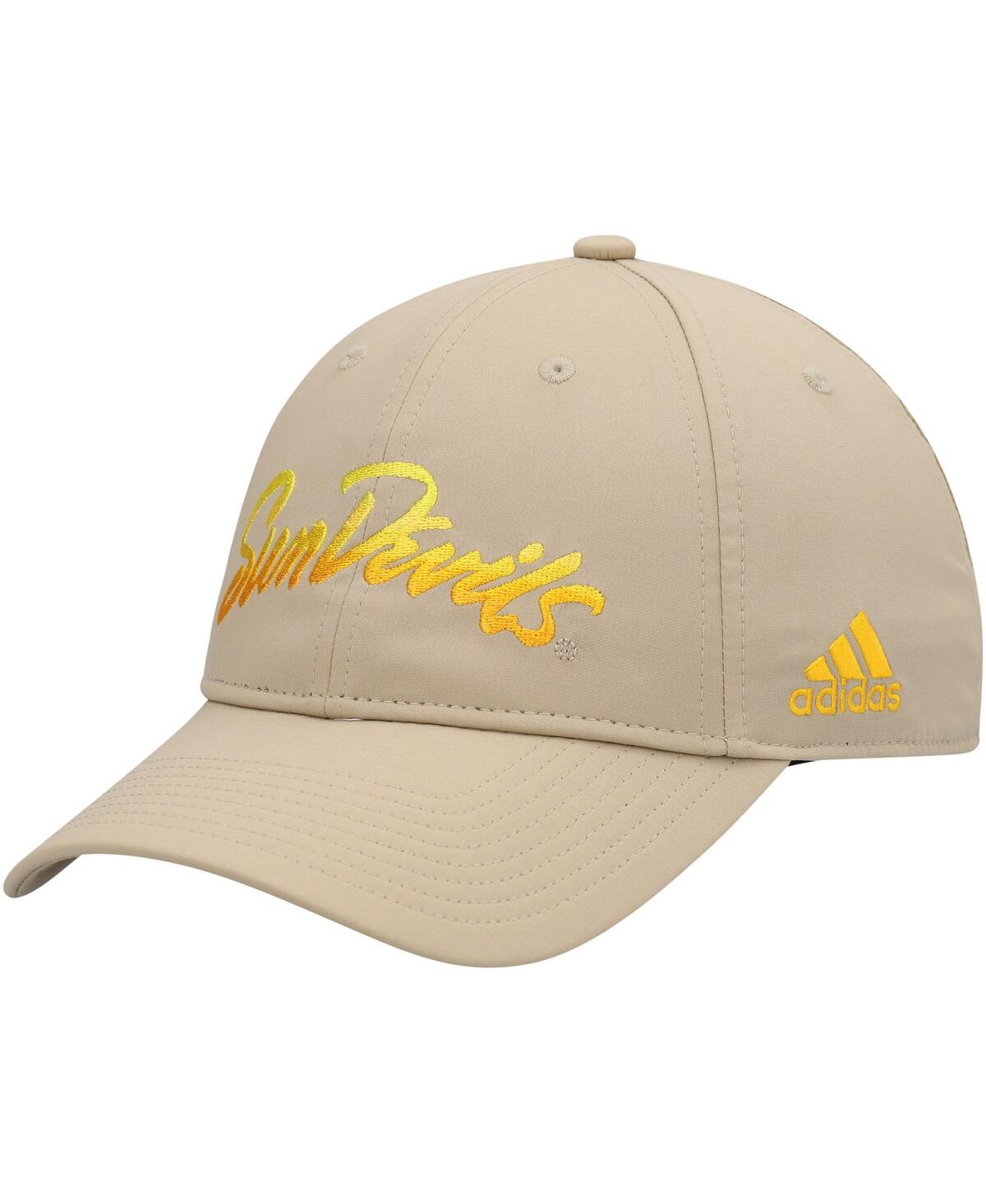 ADIDAS ORIGINALS MEN'S ADIDAS KHAKI ARIZONA STATE SUN DEVILS RISING DEVILS SLOUCH ADJUSTABLE HAT 